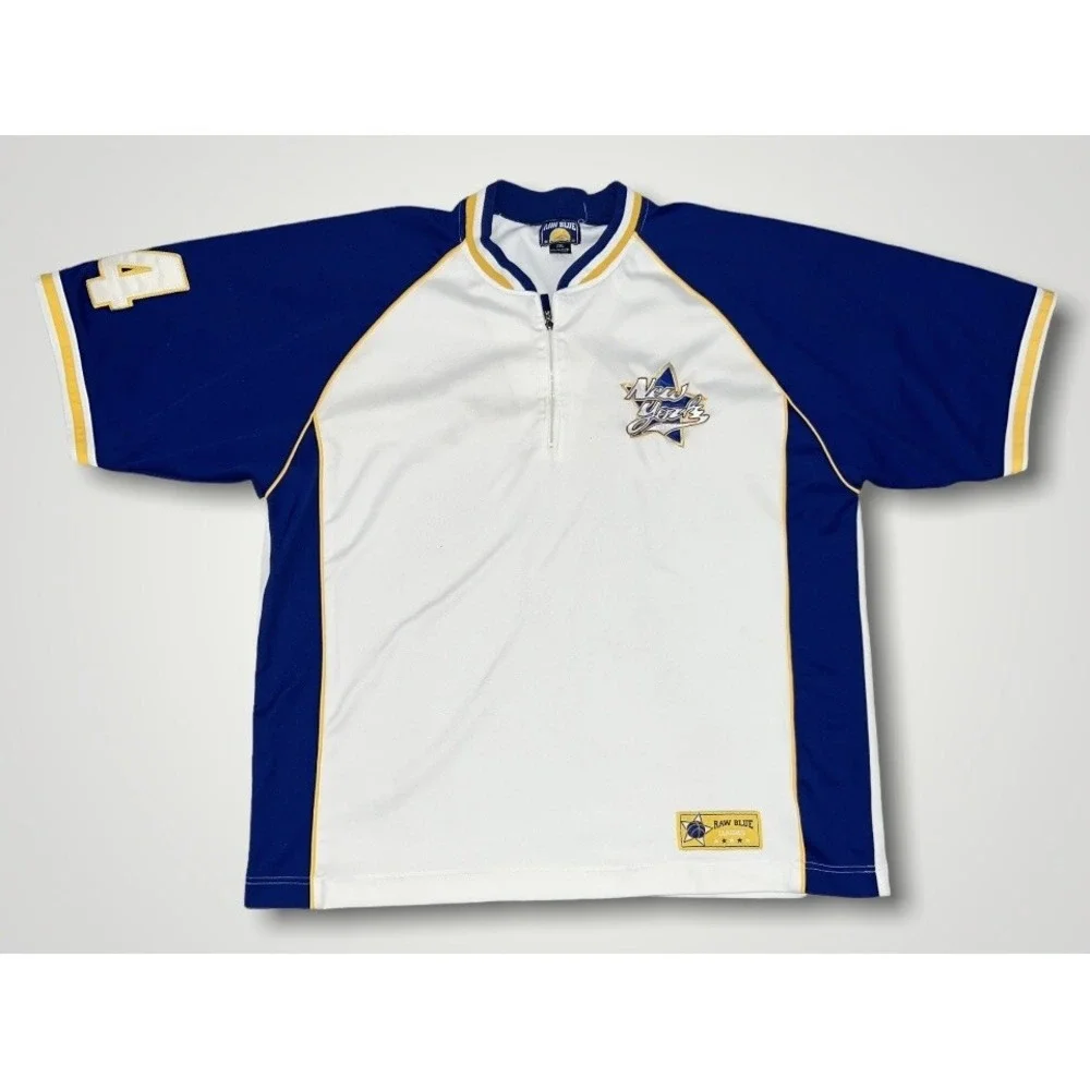 Vintage Raw Blue Classics New York Pullover Jersey # 24 Size 2XL See Desc*